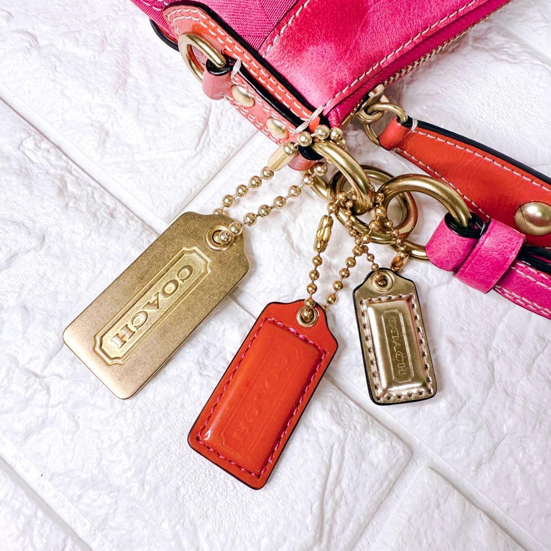 希少✨COACH コーチ オプアート シグネチャー ワンショルダー ハンドバッグ