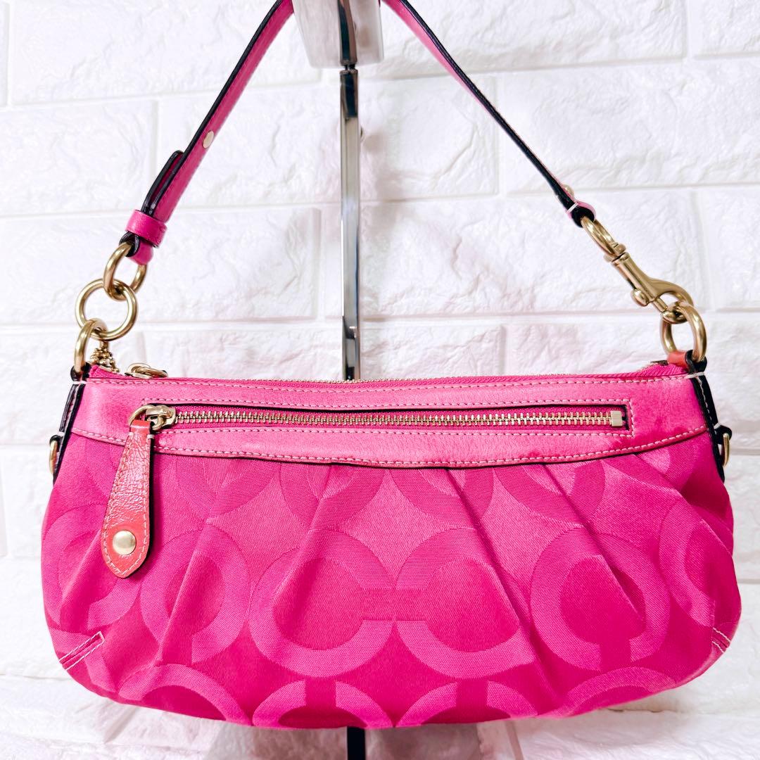 希少✨COACH コーチ オプアート シグネチャー ワンショルダー ハンドバッグ