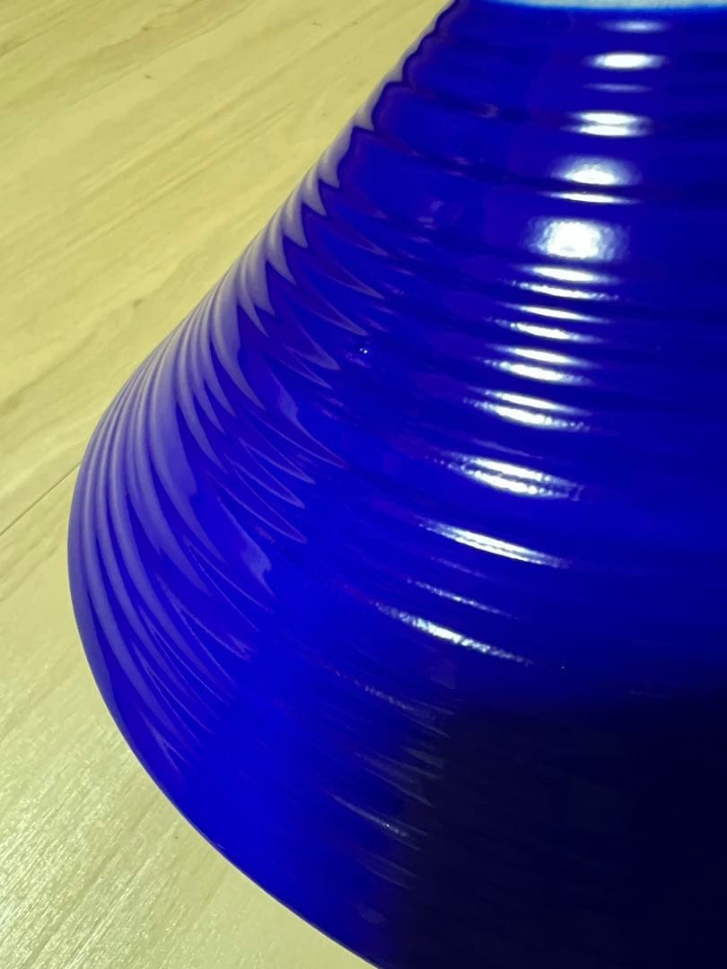 ランプシェード 電笠 ブルー インディゴ 磁器 モダン レトロ 2個セット