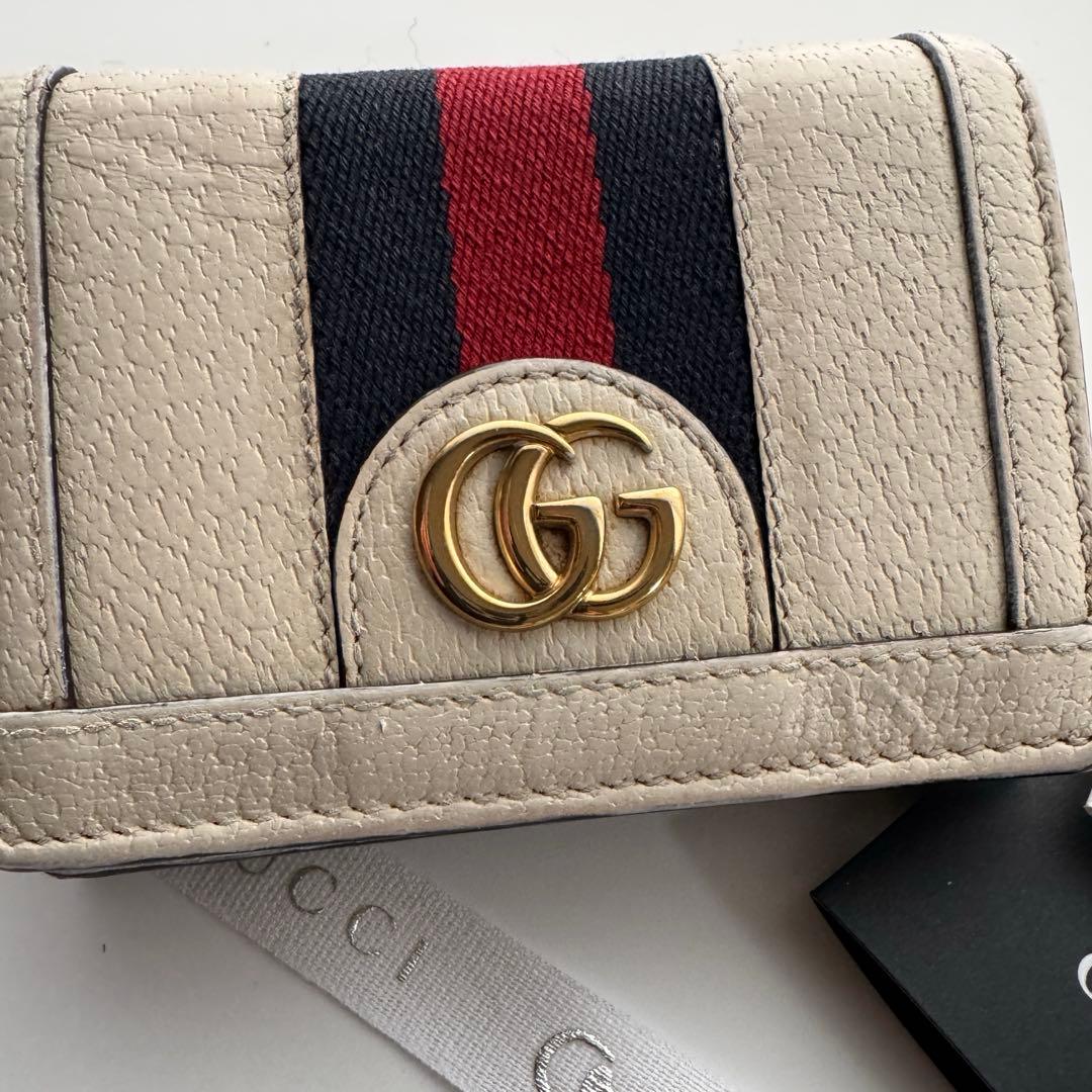 【極上美品】 GUCCI グッチ シェリーライン 2つ折り 財布 オフィディア