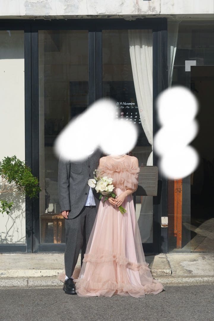 ドレスプロダクションW346　オーダーカラードレス　ピンクブラウン　ウェディング