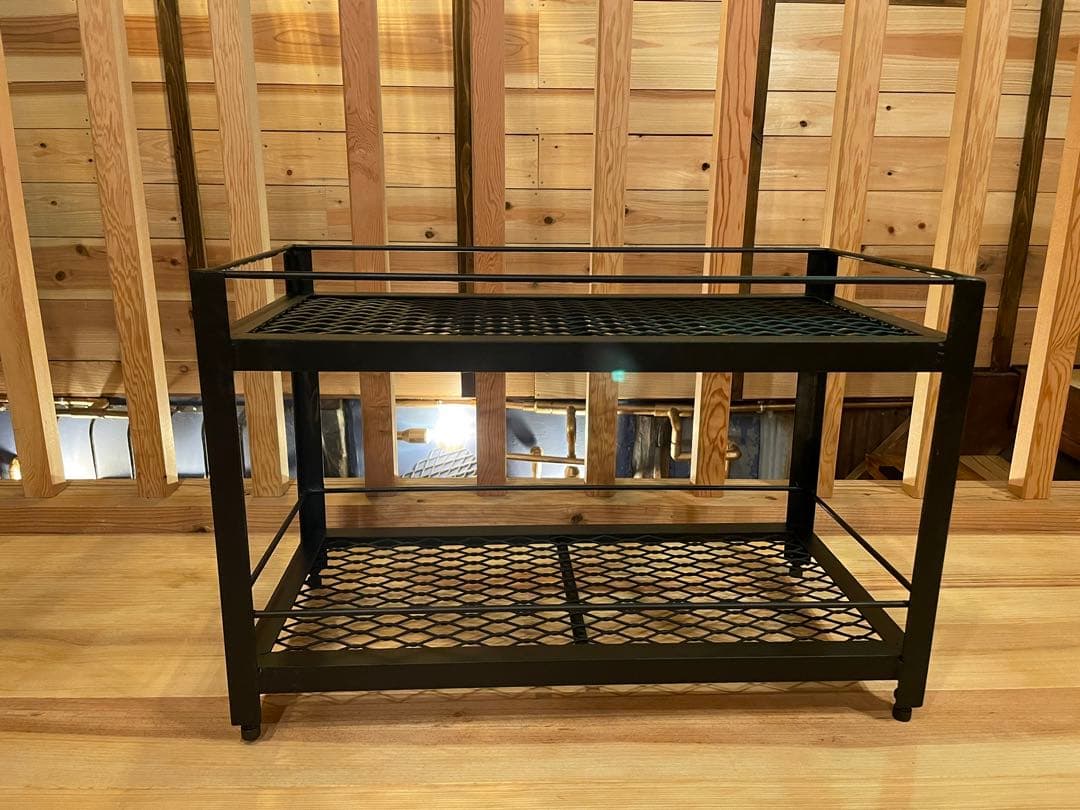 こ*ん様 【特別価格】2段アイアンシェルフ植物棚 600×300×350インダス