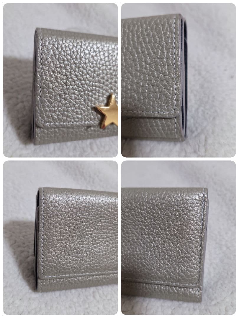 アンメートルキャレ 三つ折り財布 星モチーフ　 シャンパンゴールド