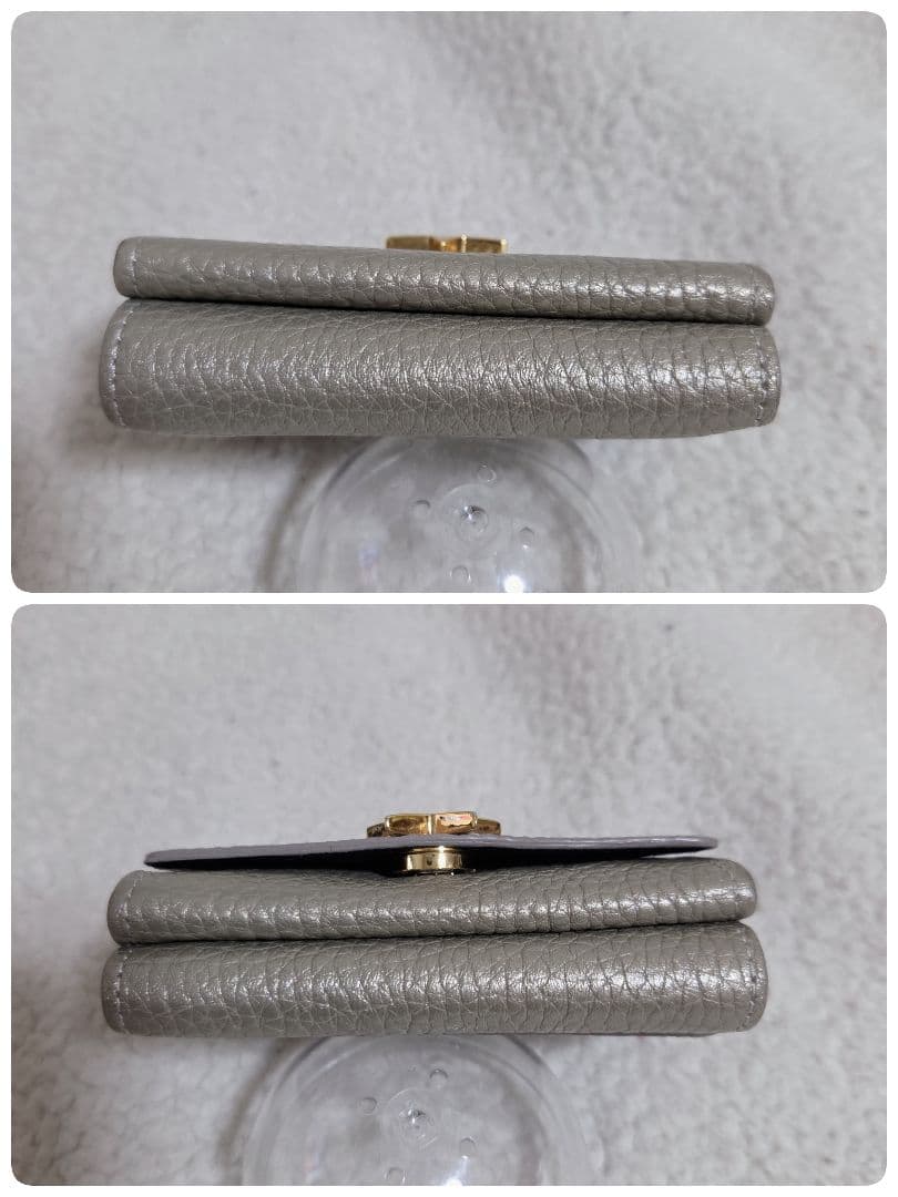 アンメートルキャレ 三つ折り財布 星モチーフ　 シャンパンゴールド