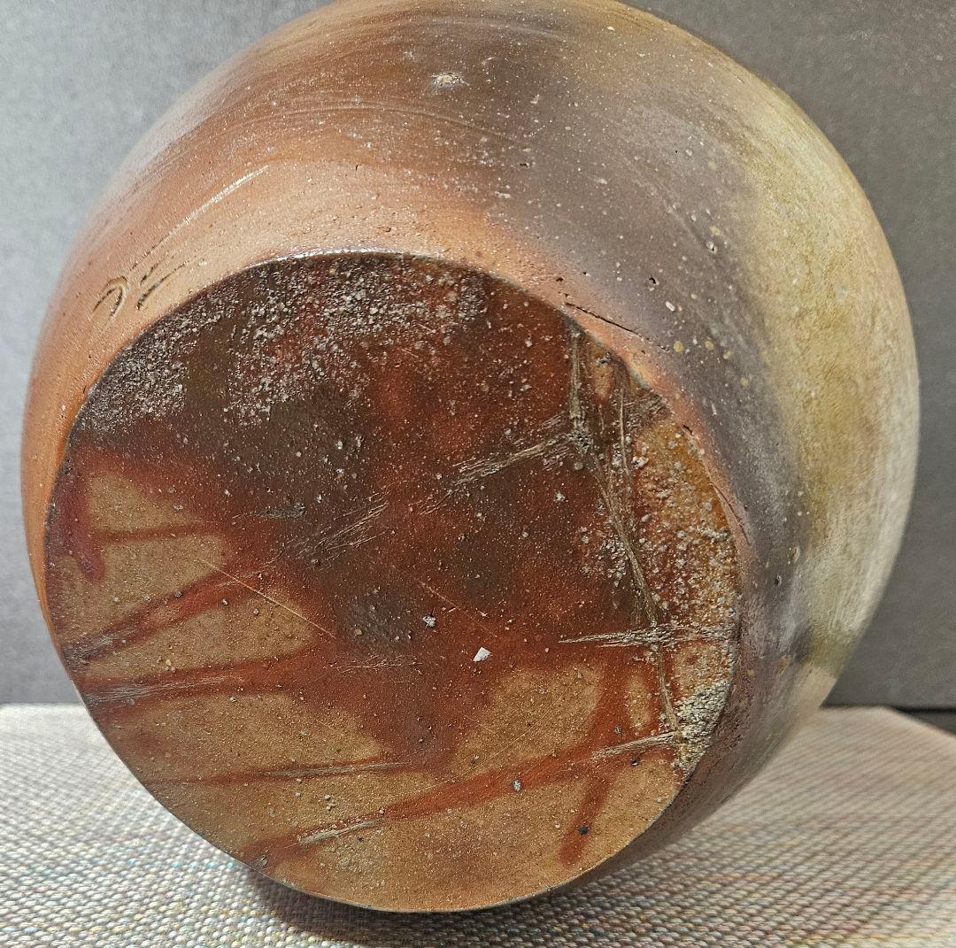 備前焼　現代作家 作品　彫りサイン有り　壺 大壺　花入れ　花生け　花器　オブジェ