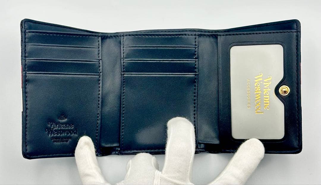 【♡新品♡】Vivienne Westwood 三つ折り財布 黒 トリコロール柄