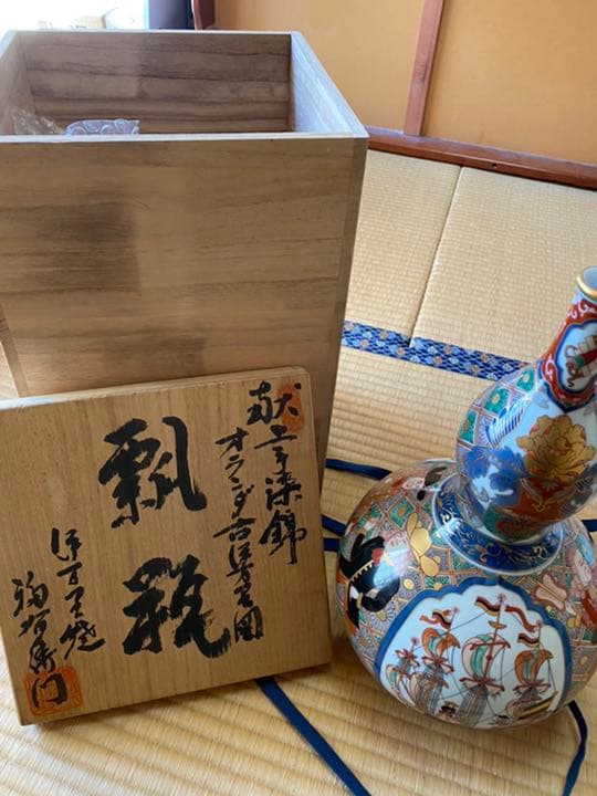 SALE！　伊万里焼　瓢瓶　オランダ古伊万里図