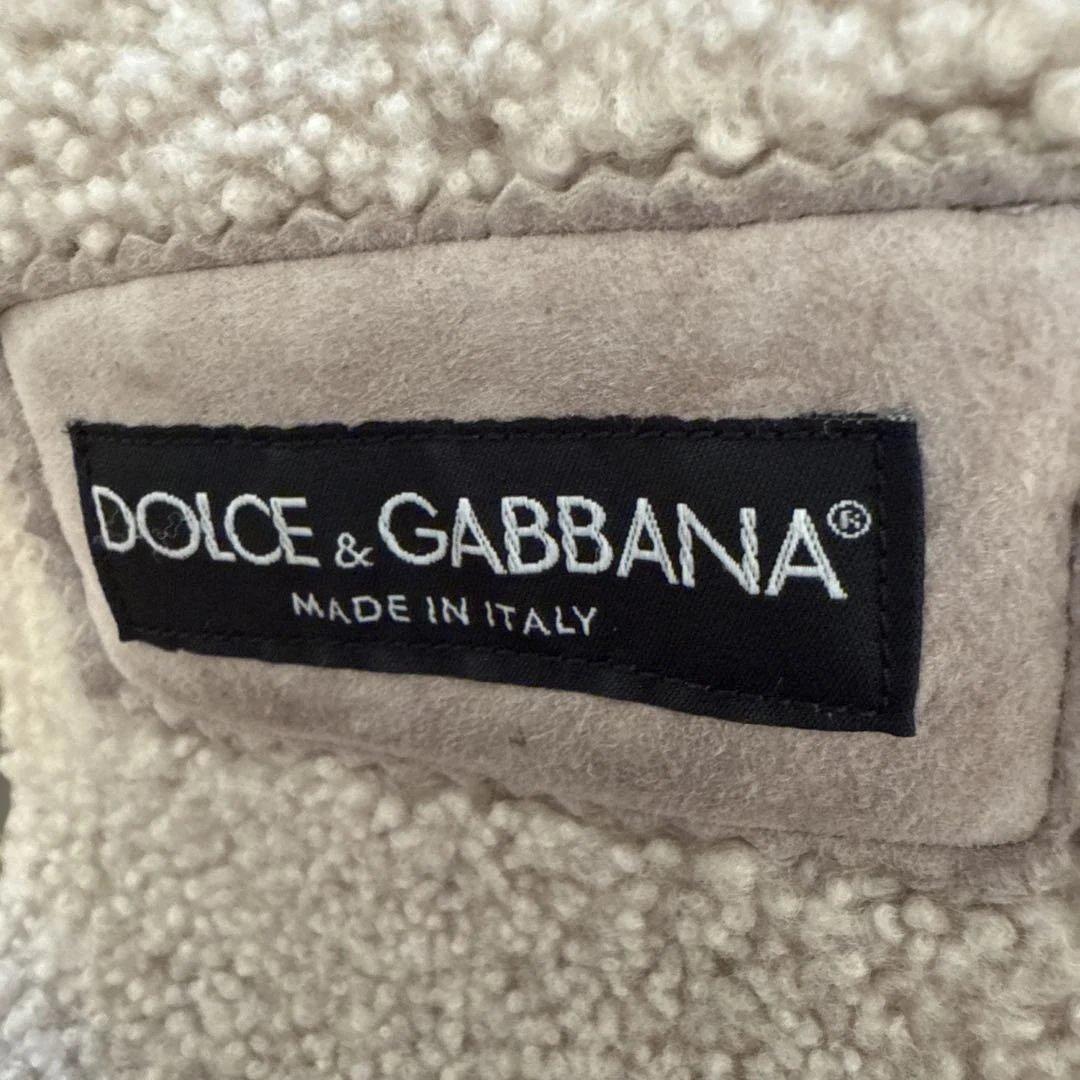 DOLCE&GABBANAグレー レザー シングルライダースジャケット