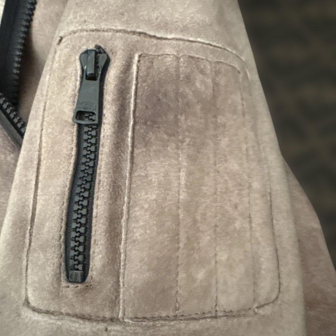 DOLCE&GABBANAグレー レザー シングルライダースジャケット