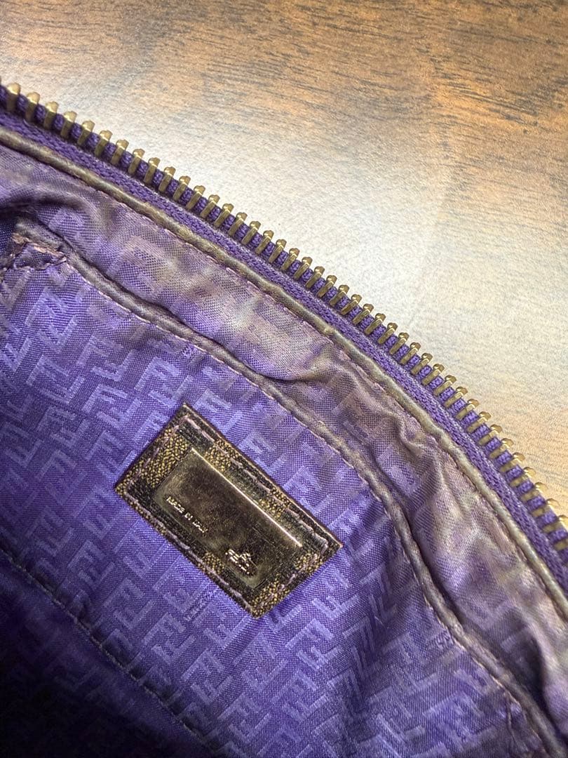 Fendi ダークブラウン グレー ハンドバッグ