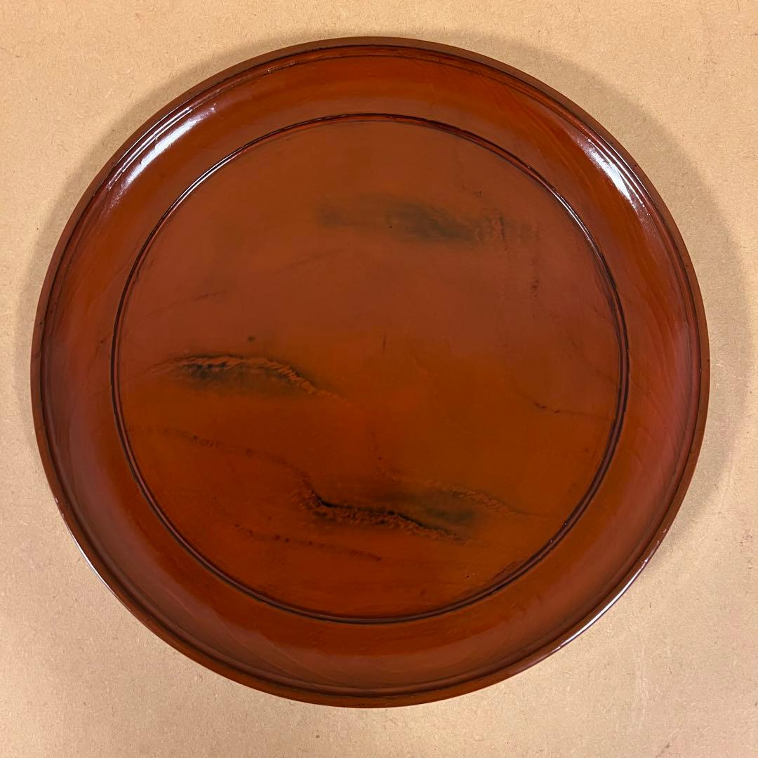 未使用 輪島塗 市中屋 木製漆器 丸盆 2客 茶道具 煎茶道具 正月