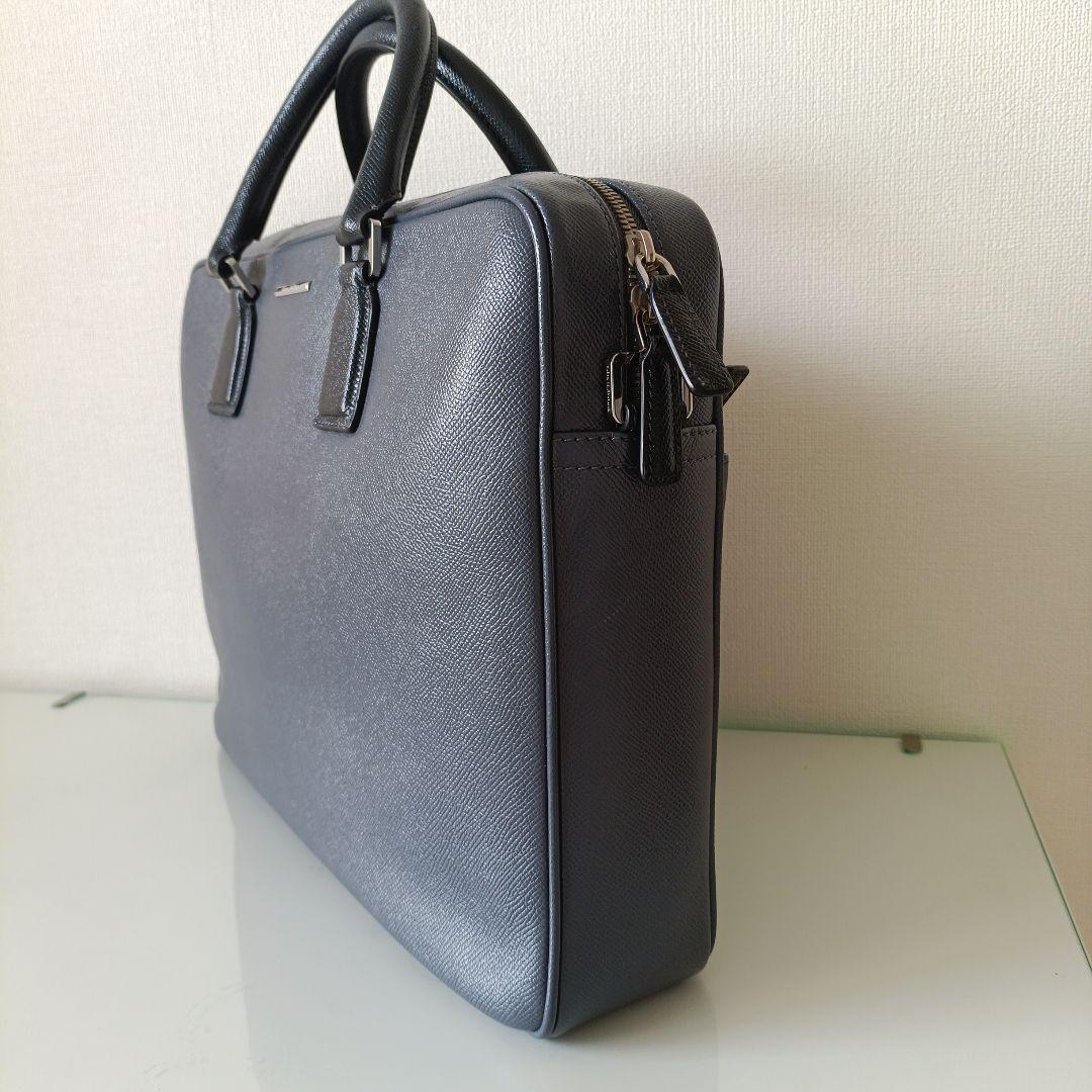 美品 ゼニア ビジネスバッグ グレー