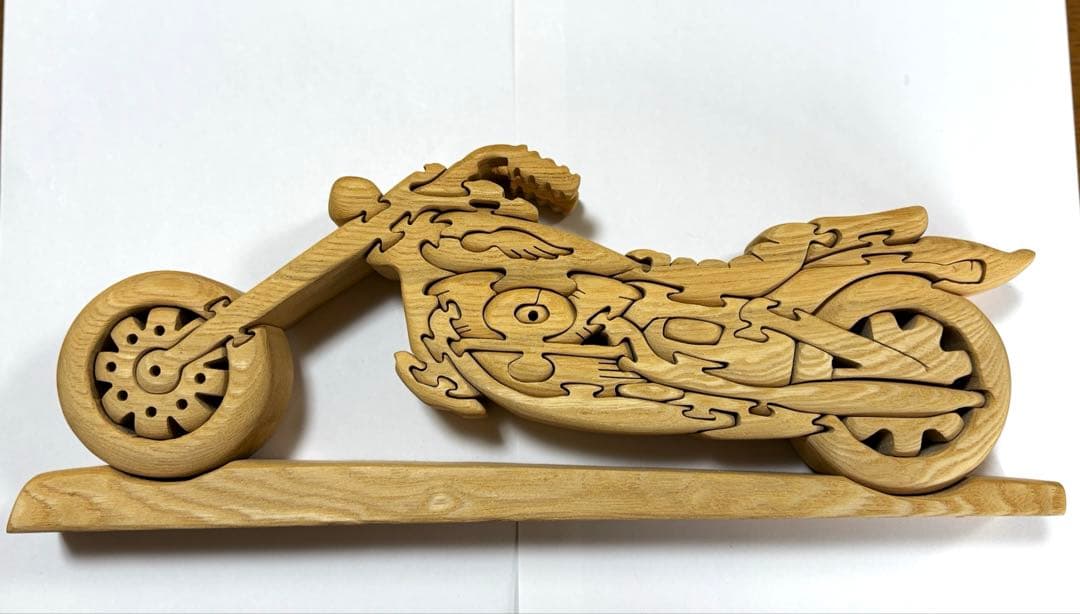 HARLEY DAVIDSON SOFTAIL木製 オートバイパズル 工芸品