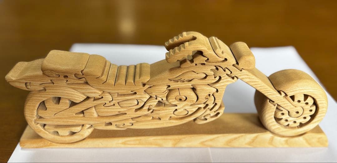 HARLEY DAVIDSON SOFTAIL木製 オートバイパズル 工芸品