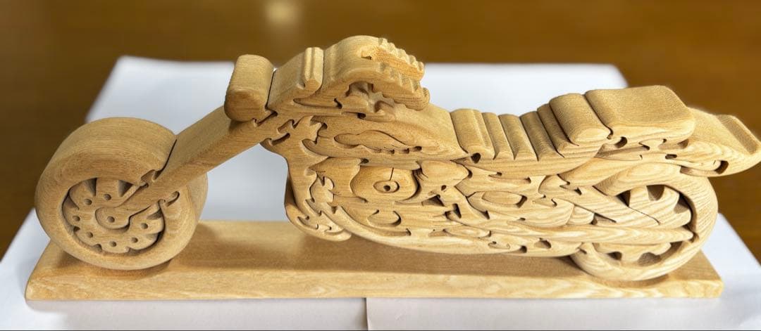 HARLEY DAVIDSON SOFTAIL木製 オートバイパズル 工芸品