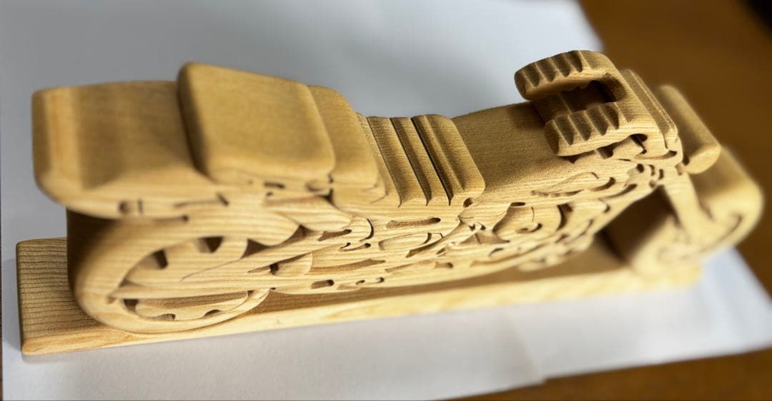 HARLEY DAVIDSON SOFTAIL木製 オートバイパズル 工芸品