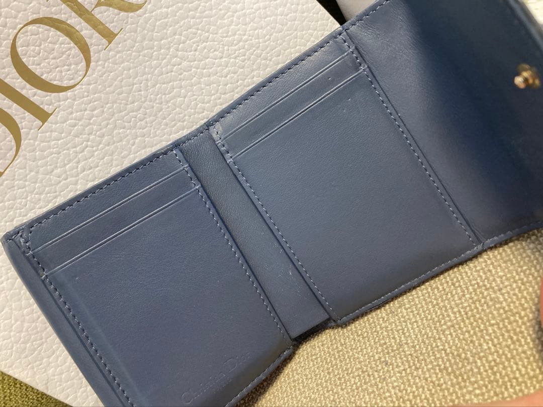 Dior ブルー 三つ折り財布