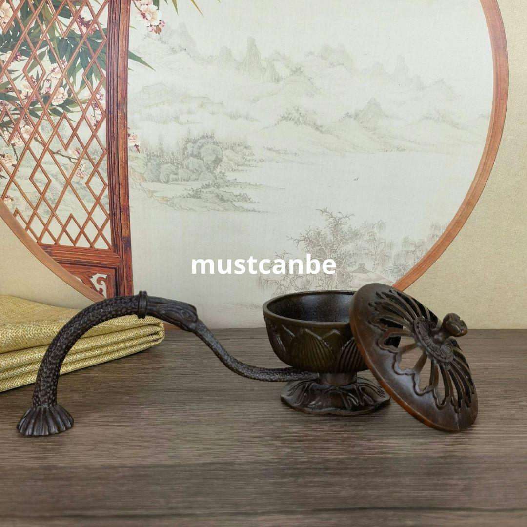 銅 細工 手を持ちます蓮華炉 盤香炉 香道具 薫香炉 工芸品 置物