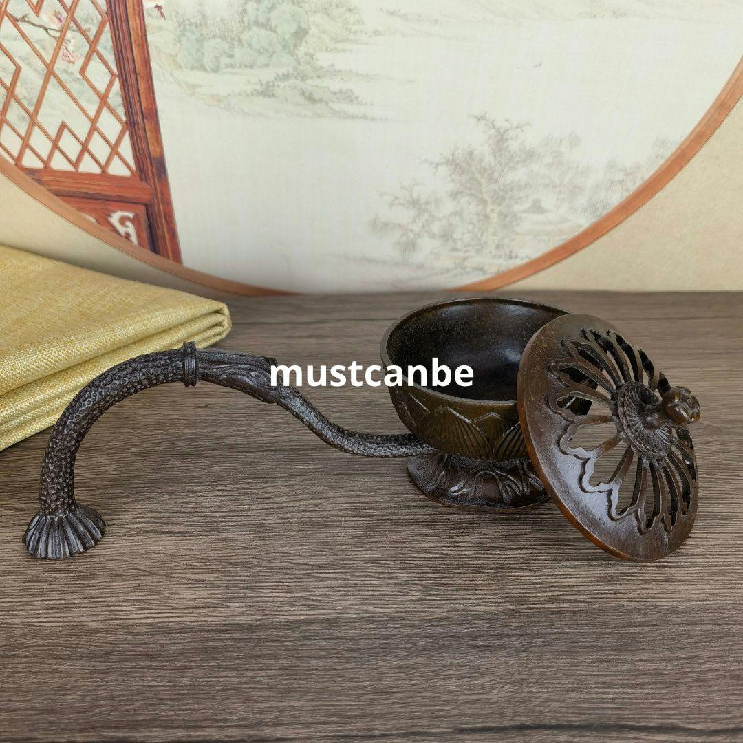 銅 細工 手を持ちます蓮華炉 盤香炉 香道具 薫香炉 工芸品 置物