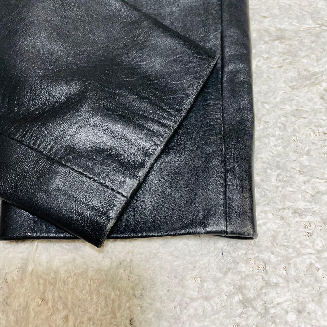 人気✨ポールスミス　ラムレザー　トラッカージャケット　ブルゾン　羊革　黒　M