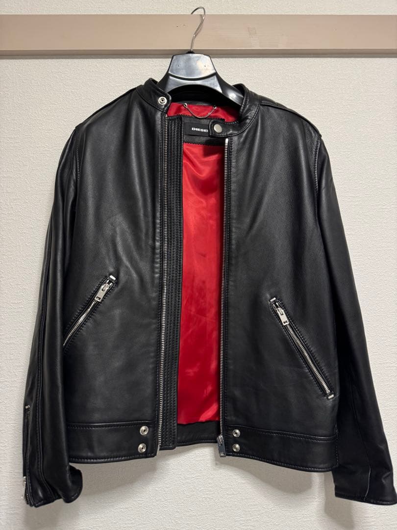 DIESEL ブラック レザージャケット シングルライダース