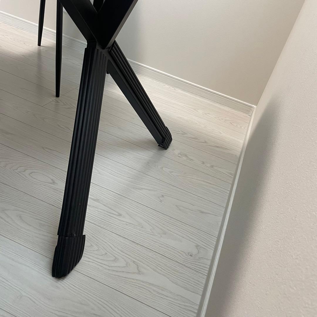 モダンデザイン ダイニングテーブル＆チェア3点セット　石目調　グレー　ブラック