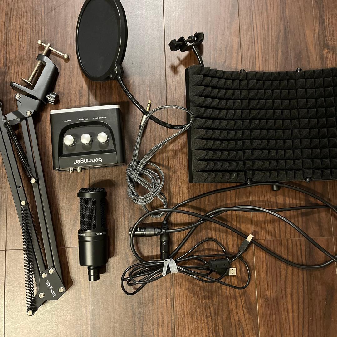配信セット　録音セット　audio-technica コンデンサーマイクなど