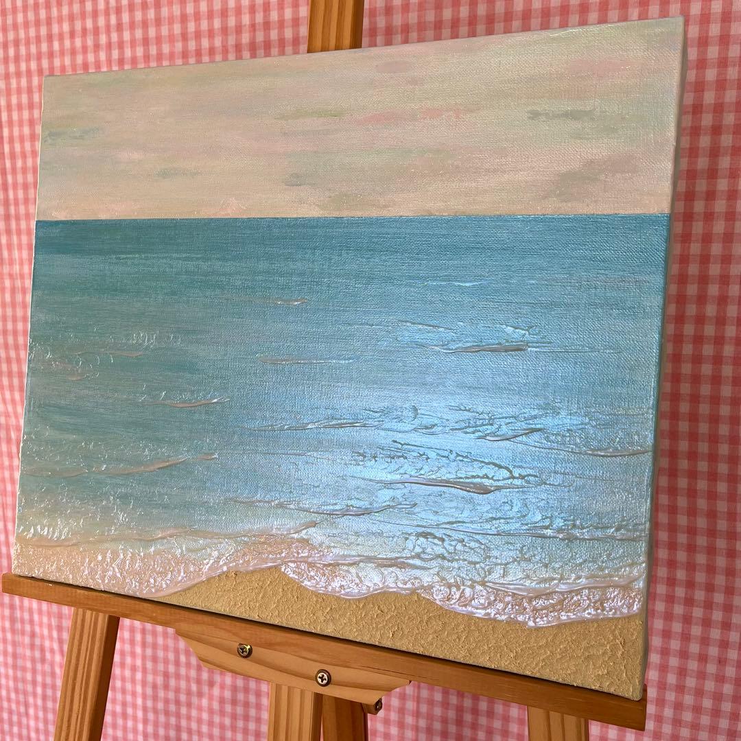 海景 海の風景画 アクリル絵具 テクスチャーアート seaart 海の絵