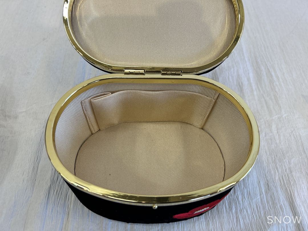 11 振袖用 草履バッグセット Sサイズ　成人式 卒業式　ベロア　黒　椿柄