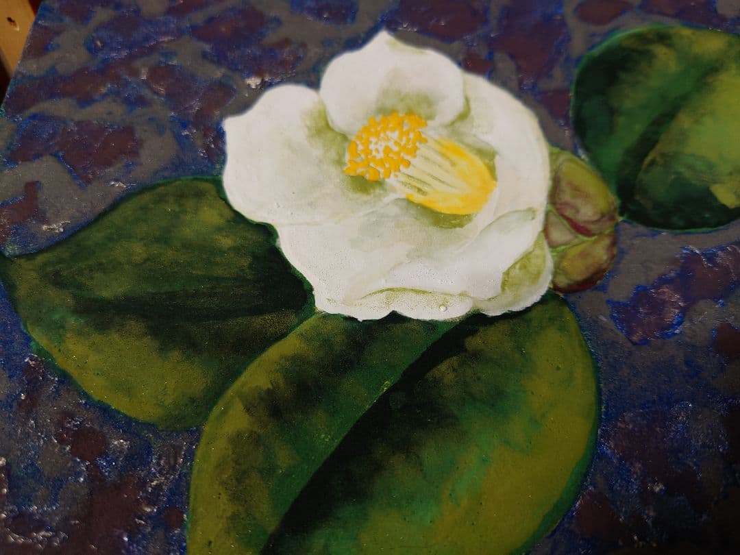 田中みどり 「白椿」真筆 油絵 絵画 SM 油彩