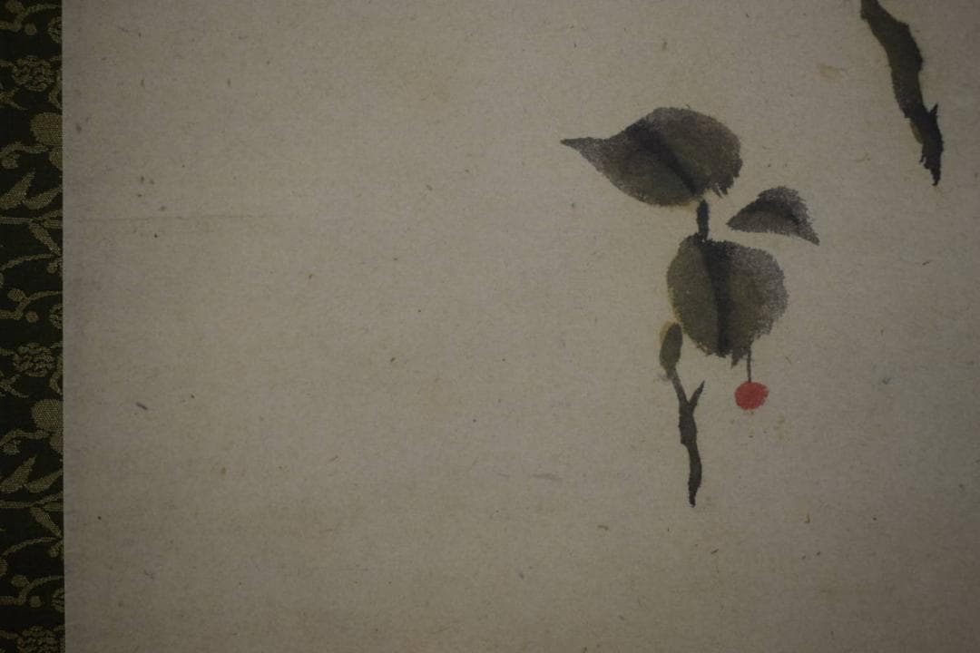 真作/酒井抱一/南天図/花図/布袋屋掛軸HJ-700