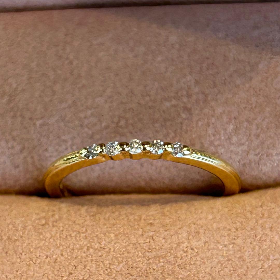 アガット　agete K18 ダイヤモンド　リング　5石　指輪　18金