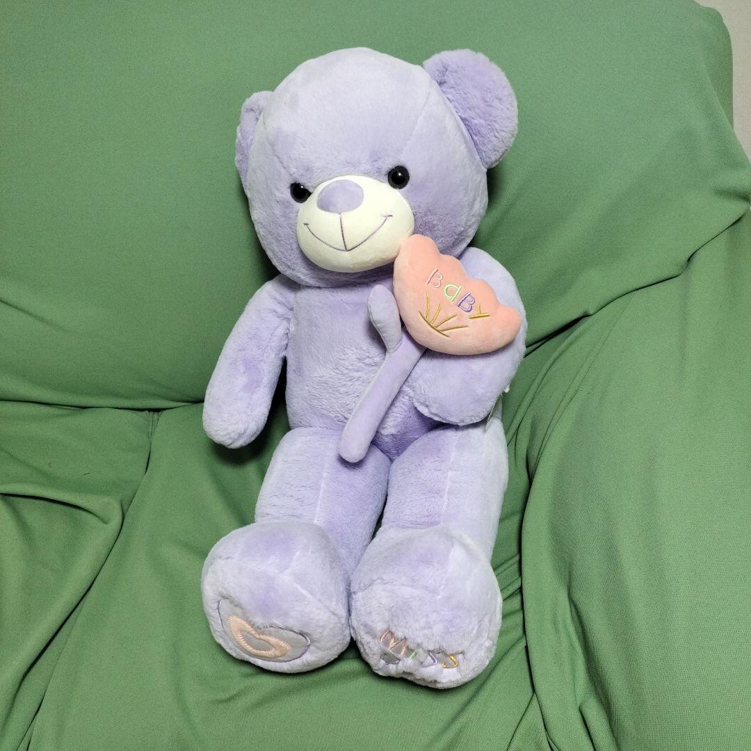 大きいベアぬいぐるみ 紫色70ｃｍ