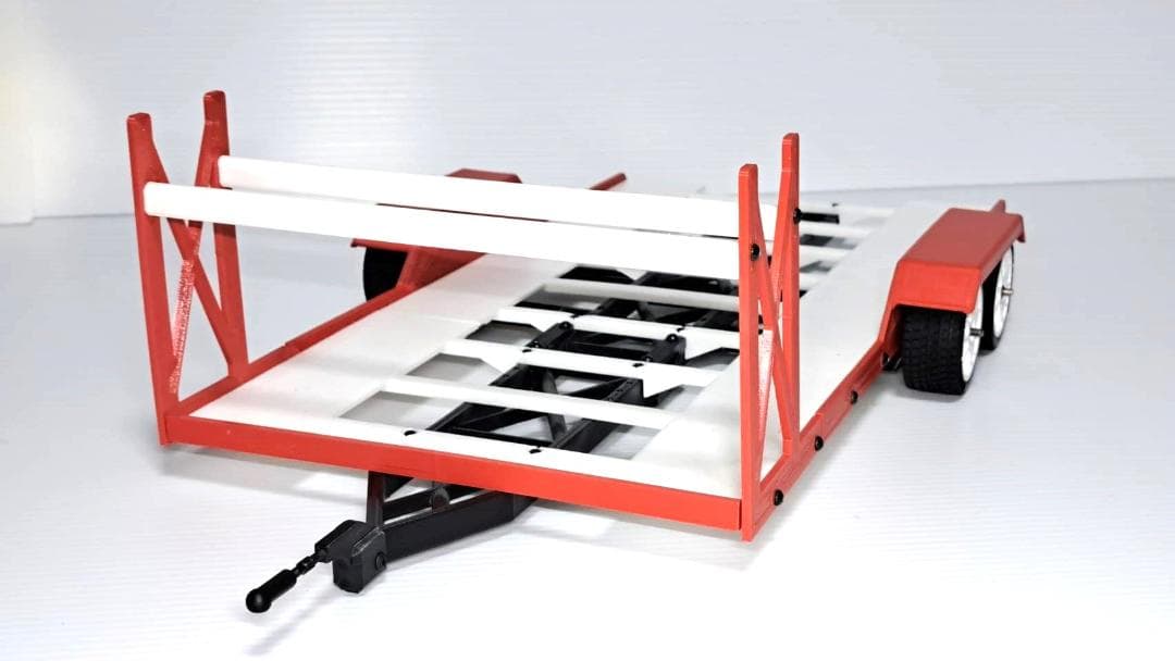 1/10　ラジコン用　車載トレーラー　低床タイプ 2軸仕様 タイヤラック付き