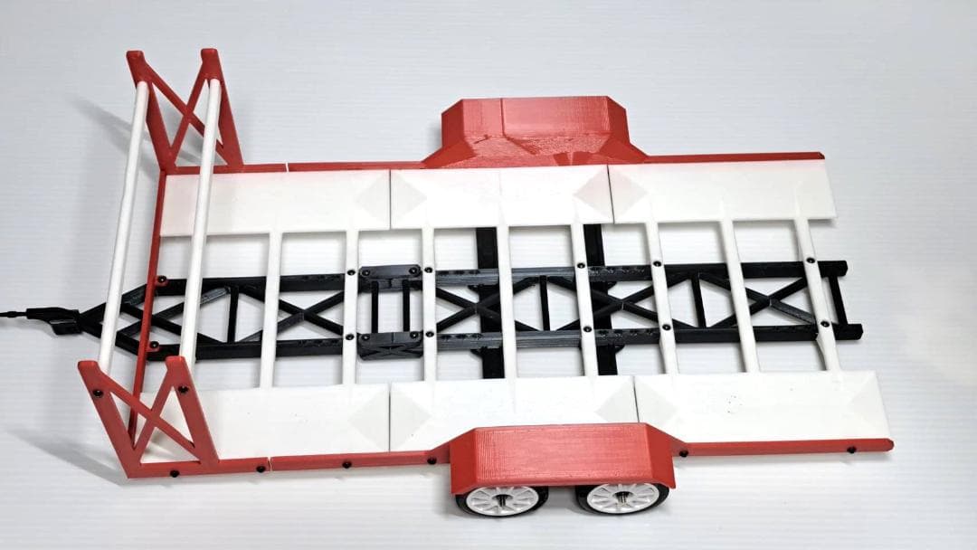 1/10　ラジコン用　車載トレーラー　低床タイプ 2軸仕様 タイヤラック付き