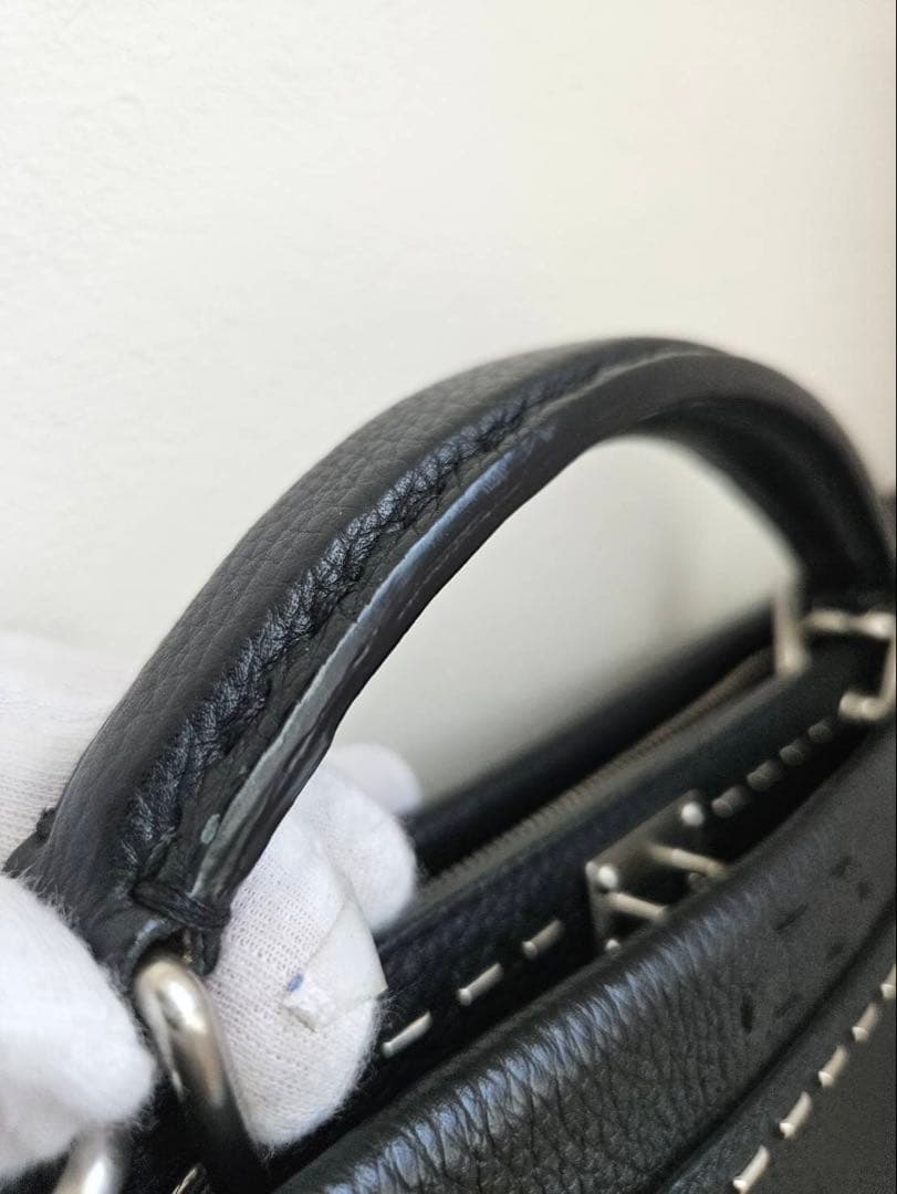 【美品】FENDI セレリア ピーカブー フィットミニ レザー2WAYブラック