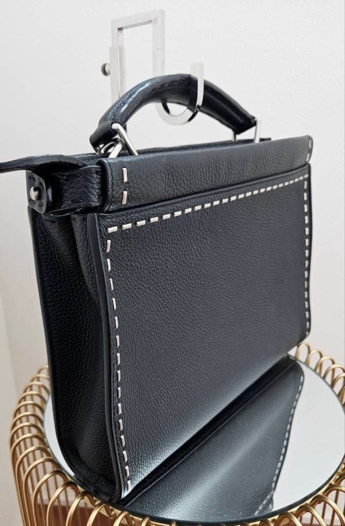 【美品】FENDI セレリア ピーカブー フィットミニ レザー2WAYブラック