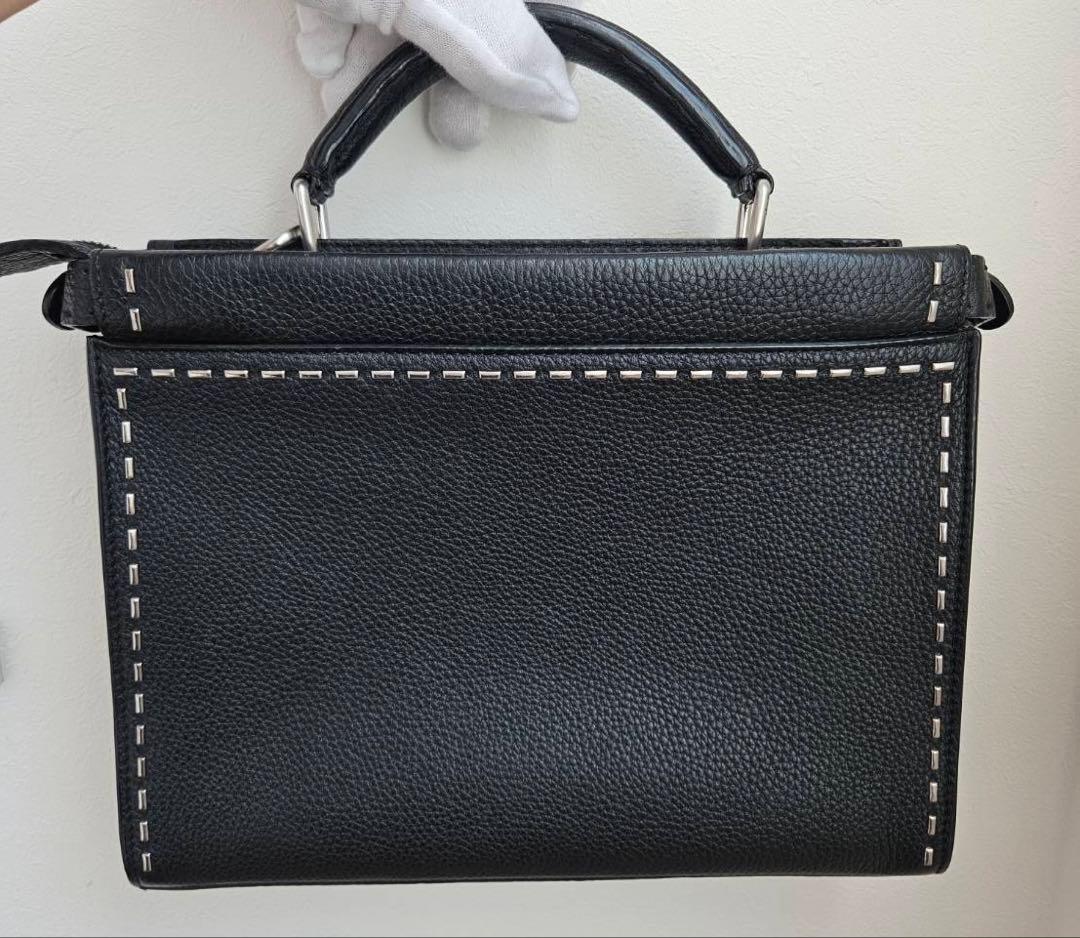 【美品】FENDI セレリア ピーカブー フィットミニ レザー2WAYブラック