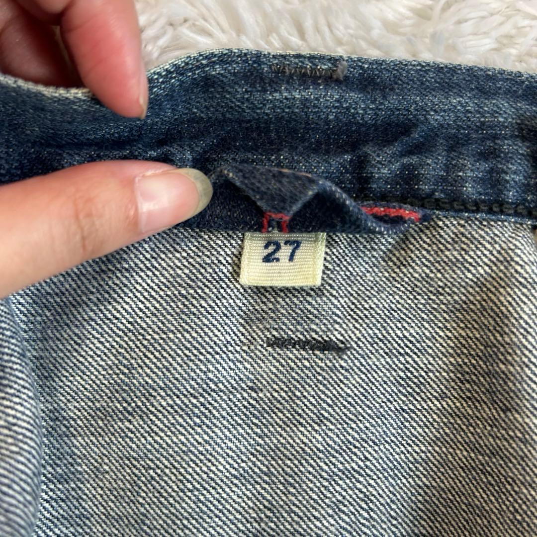 極美品 希少 45rpm デニムスカート インディゴ染め 45R刺繍 リメイク