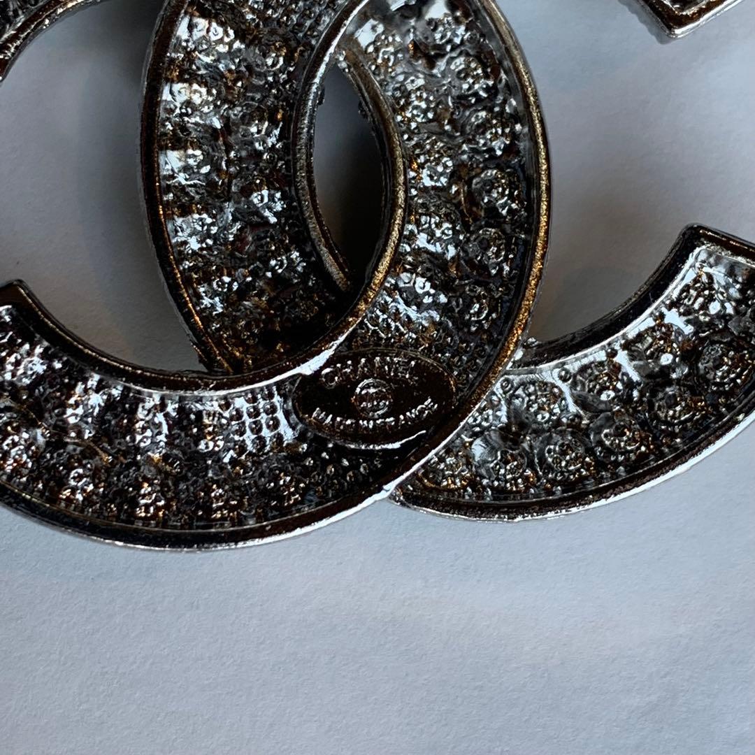 シャネル　CHANEL シルバー　ストーン　ブローチ
