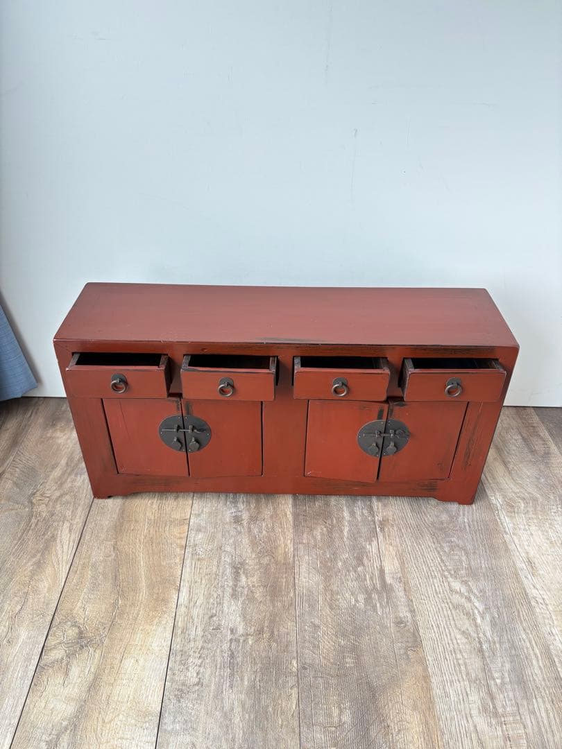 朱塗り　引き出し　収納　中国　小さな収納