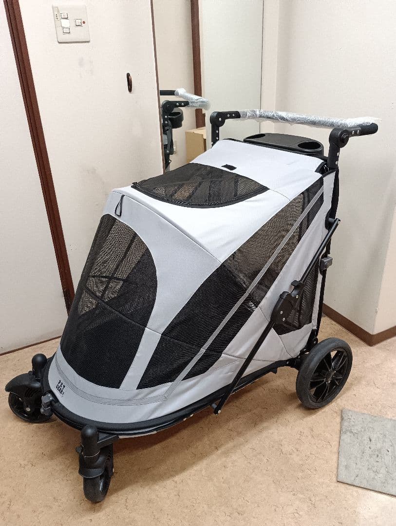 折りたたみ式ドッグカーグレー