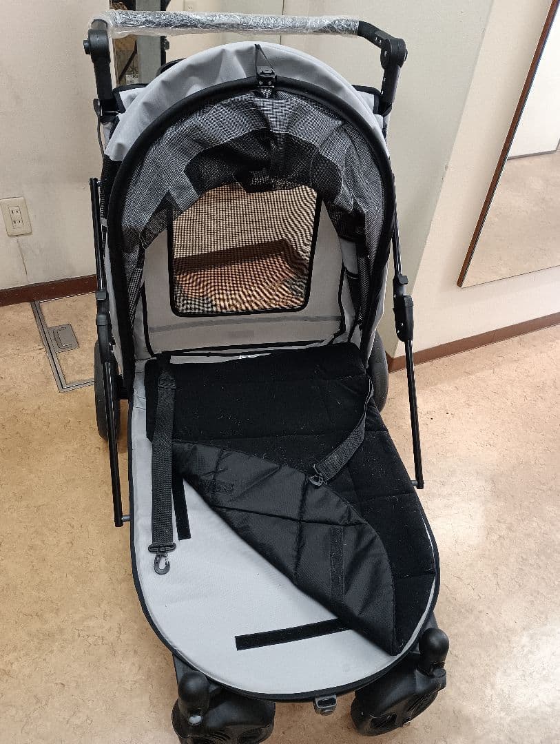 折りたたみ式ドッグカーグレー