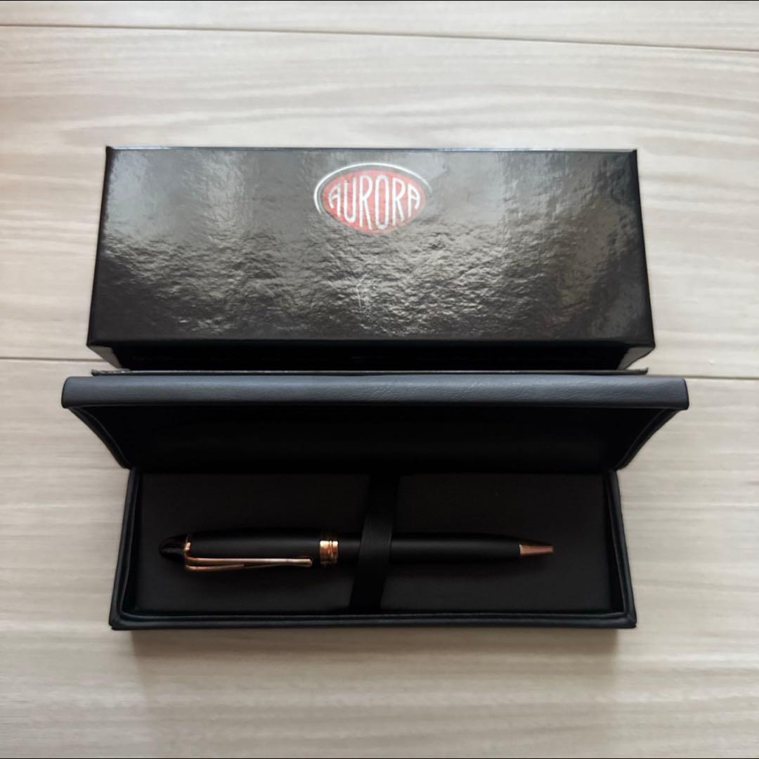 AURORA ボールペン ブラック メタル