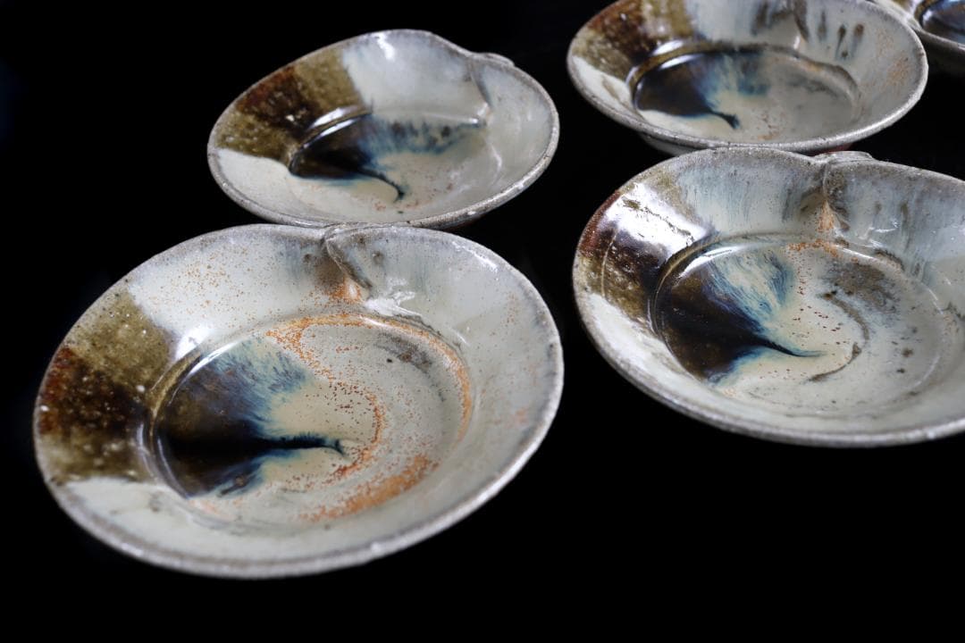 西岡良弘 朝鮮蛤形向付 六客 共箱 懐石会席料理皿和食器