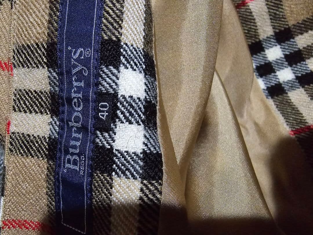 BURBERRY　チェック柄ラップスカート 膝丈 ウール100％三陽商会正規品