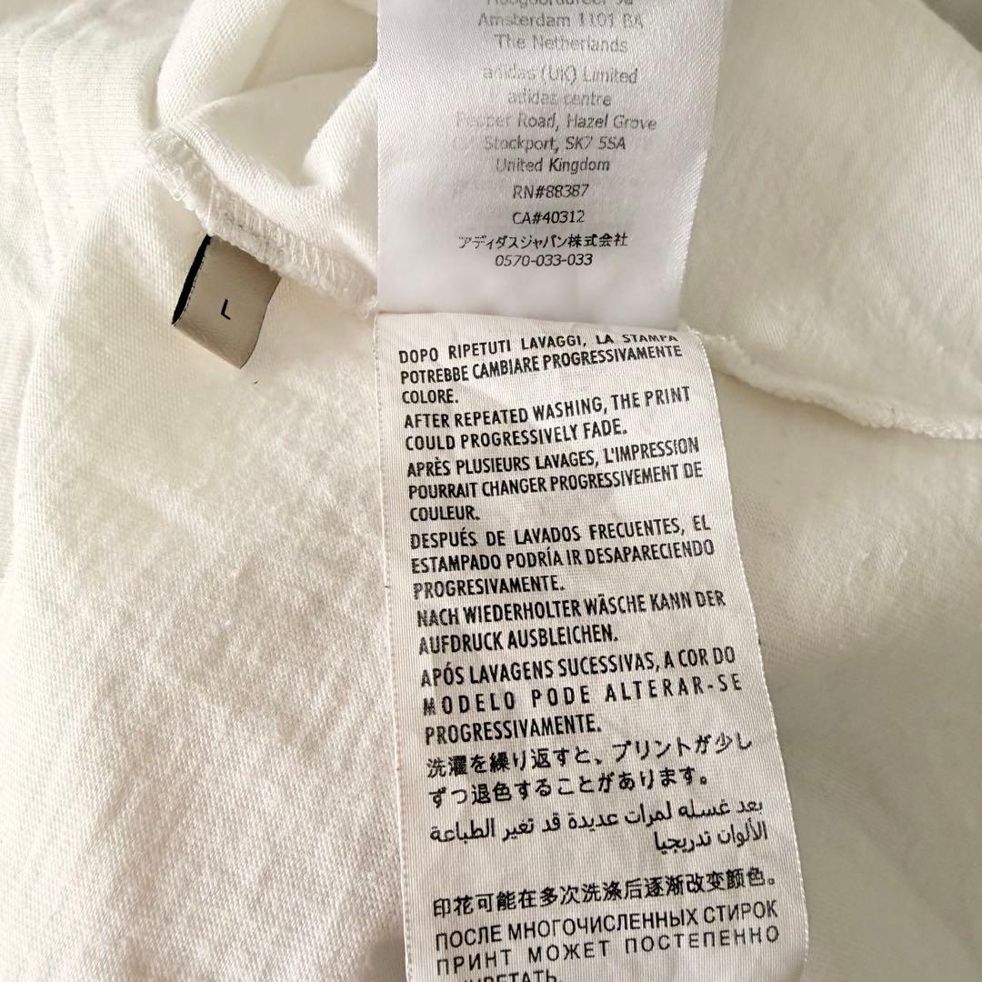 ⭐️正規品22AW GUCCI× adidas ロゴ Tシャツ 半袖 L白 中古♪