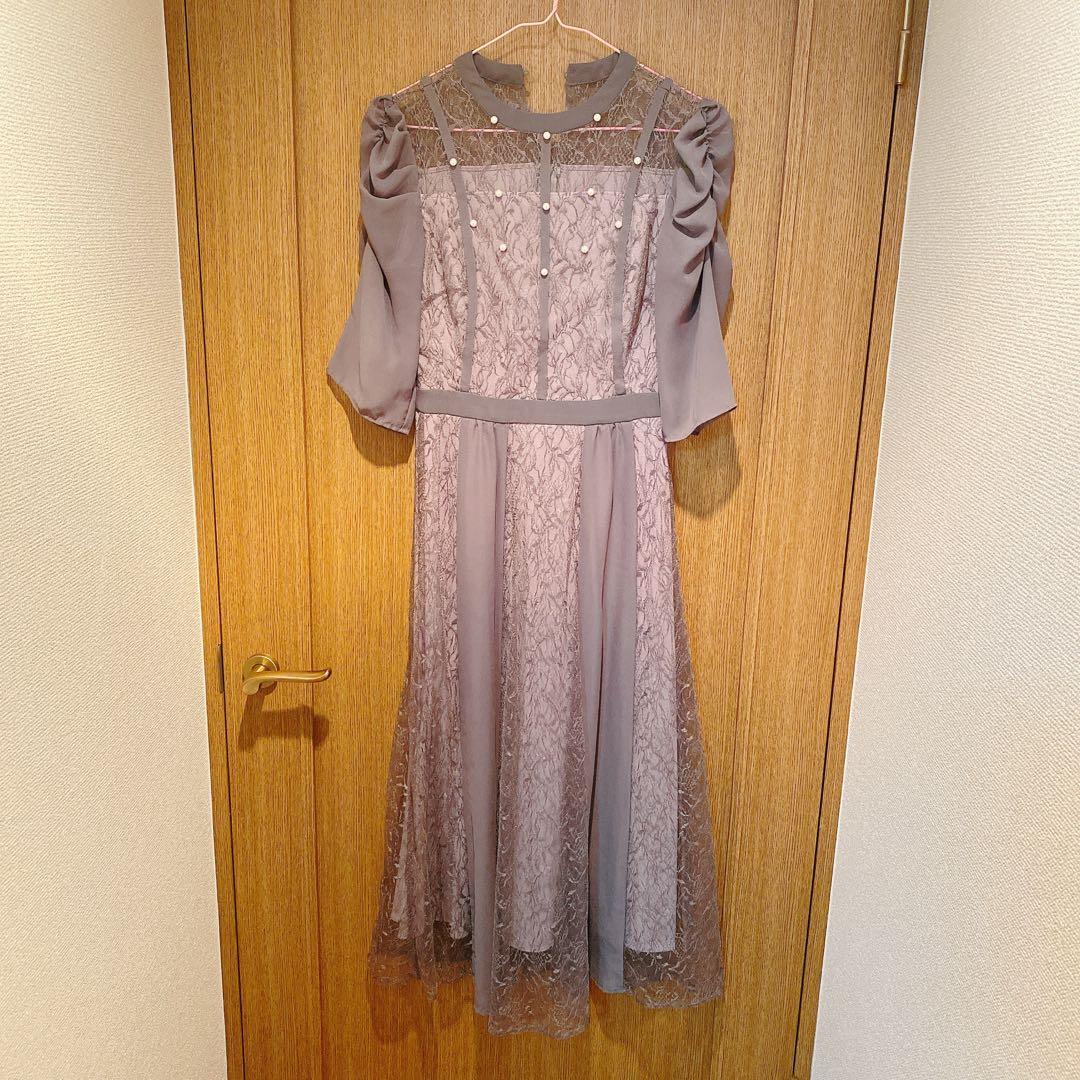 【匿名発送】VANESSA HEART＊パフスリーブミモレ丈ワンピース