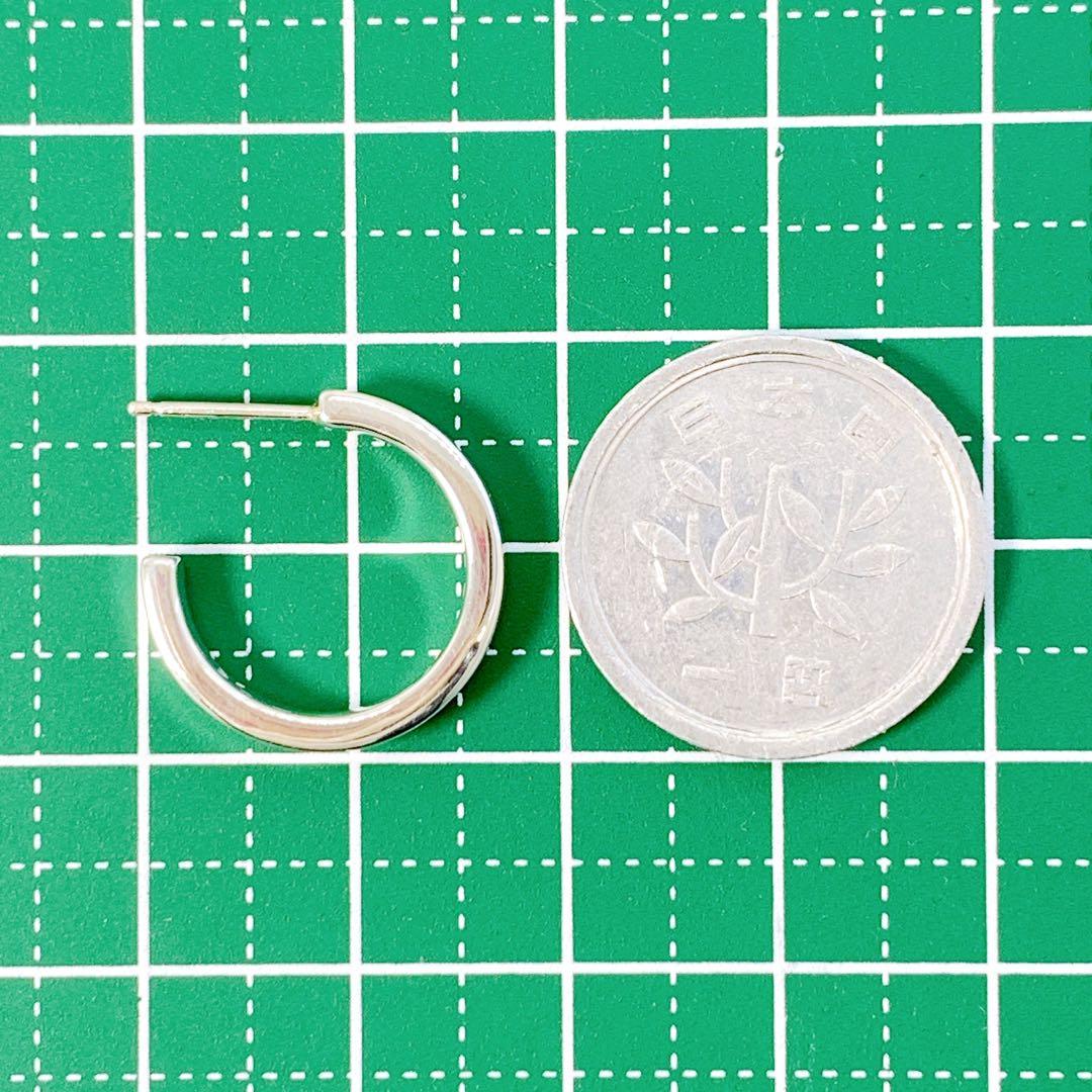 美品 ティファニー 1837 ナロー フープ ピアス キャッチ社外品 シルバー
