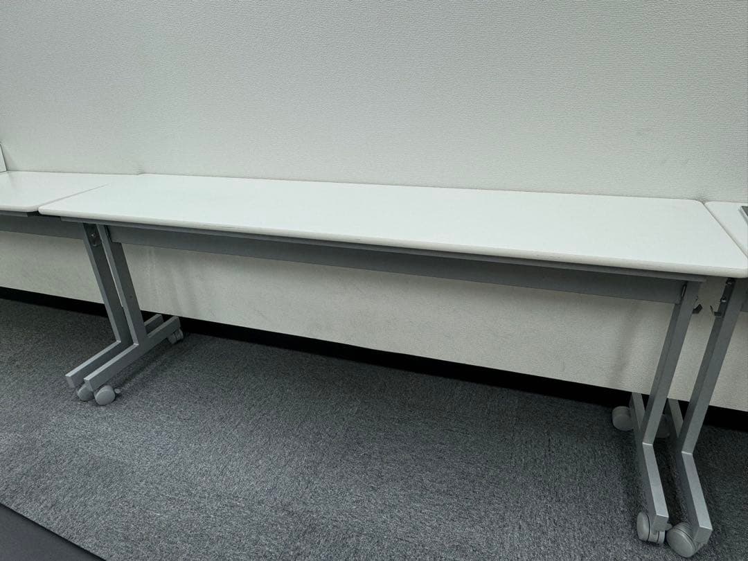 オフィステーブル ホワイト キャスター付き 180cm 3台セット